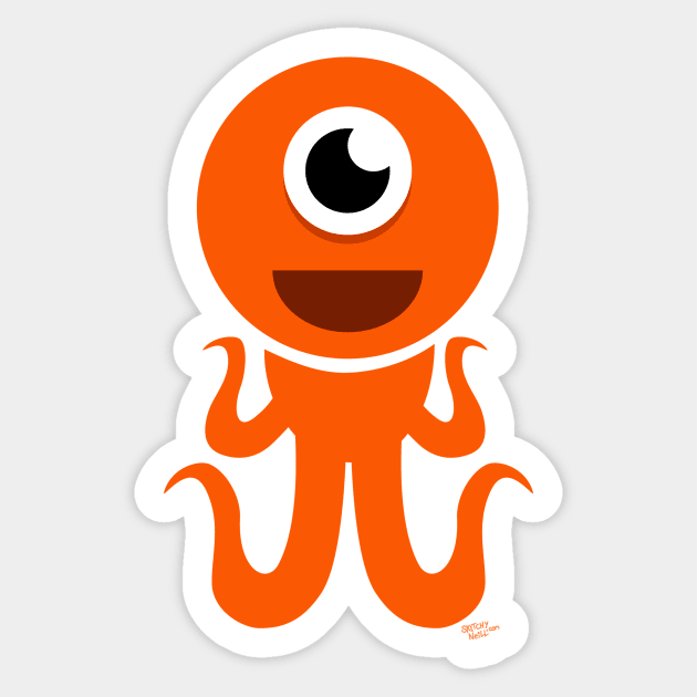 Kid the Squid Sticker by dinoneill